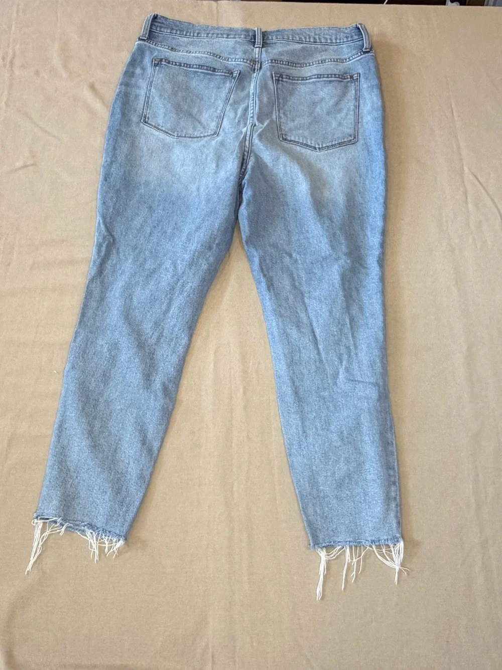 J. Crew Light Blue Distressed High-Rise Button-Fly Jeans